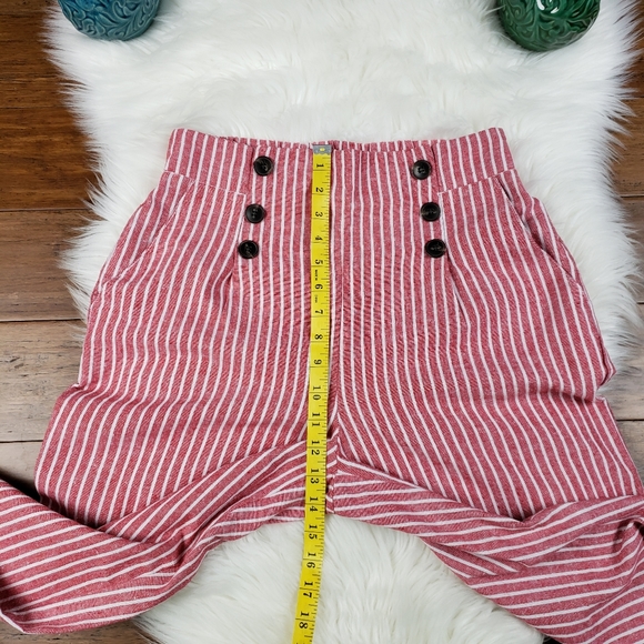 CISONO LINEN high rise wide leg striped pants size Medium - Picture 11 of 12